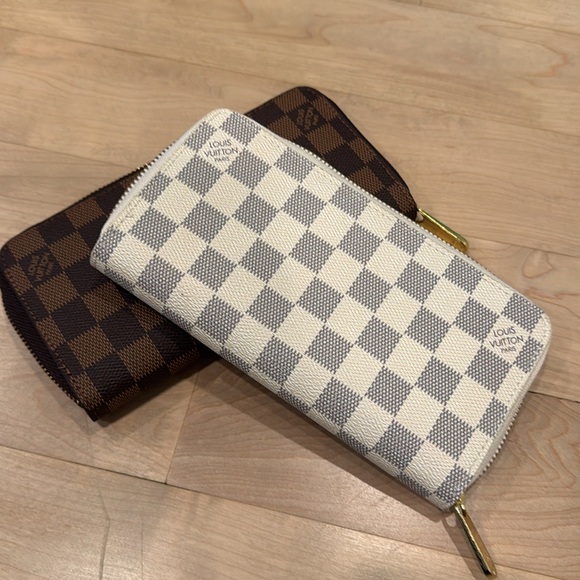 Large Logo Wallet Lot Checkered Copy Luxury - Picture 8 of 9